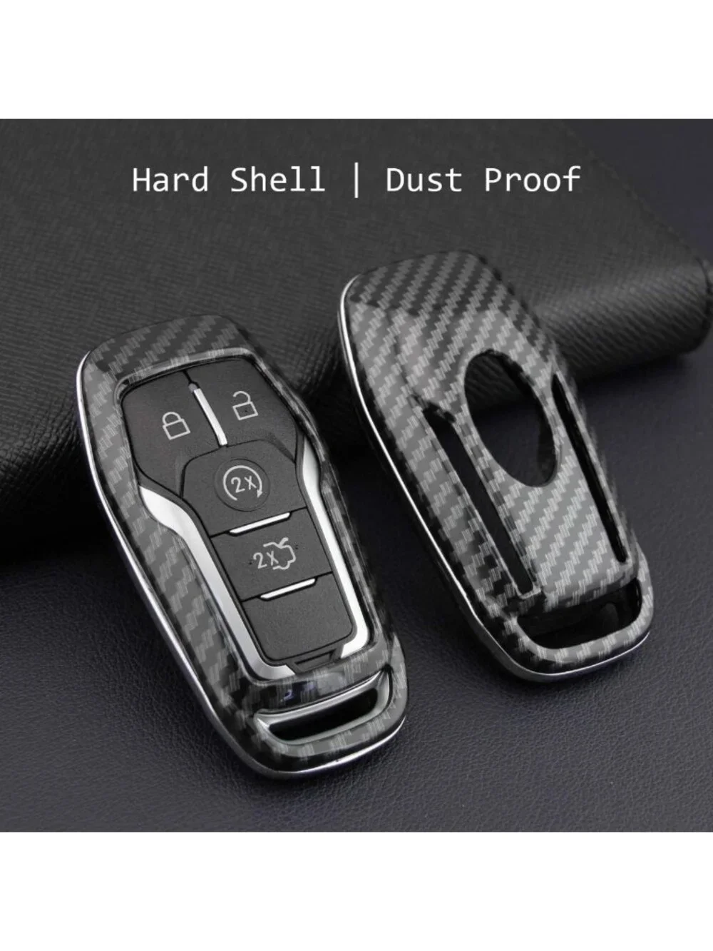 Smart Keyless Entry Remote Fob Shell for Ford F150, Mustang, Lincoln - Carbon